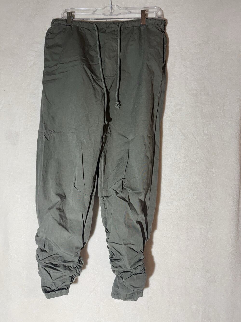 Free People Army Green XS Cotton Drawstring Pants Gathered Leg